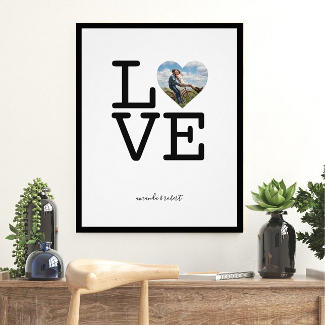 Simple Love Photo in Heart Script Name Poster (Creator Uploaded)