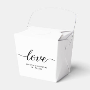 Simple Love Script Wedding custom Chic Favor Box