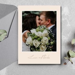 Simple Love Thanks Photo Wedding Thank You Card