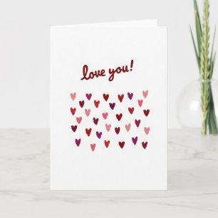 Simple Love You Painted Hearts Card