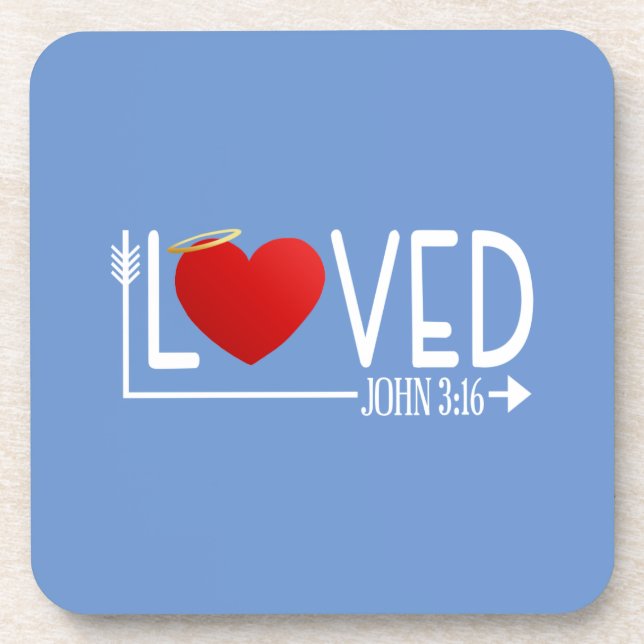 Simple Loved Bible Verse Valentine | Coaster (Front)