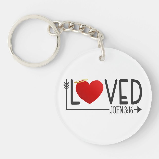Simple Loved Bible Verse Valentine | Keychain (Front)