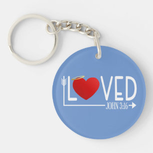 Simple Loved Bible Verse Valentine   Keychain