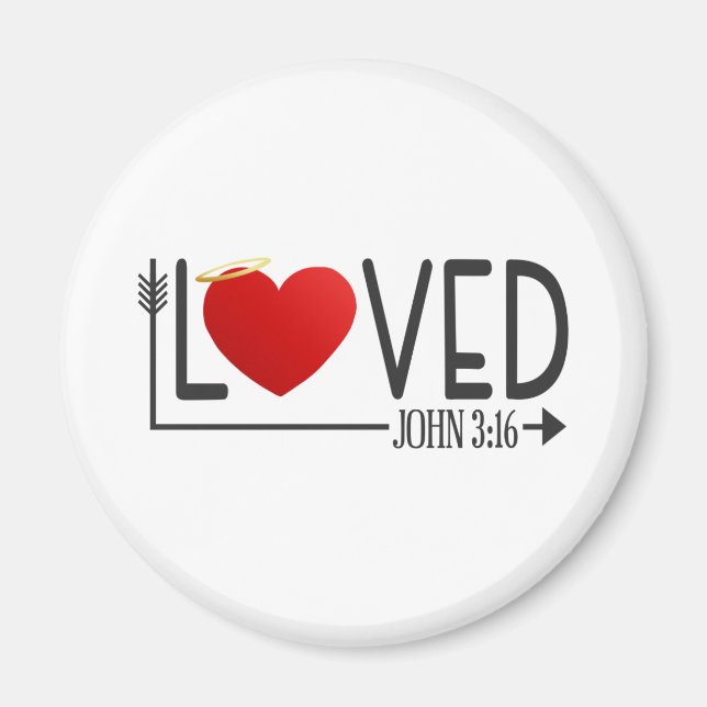 Simple Loved Bible Verse Valentine | Magnet (Front)