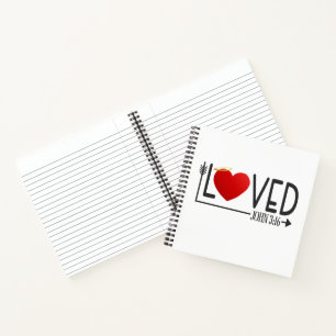 Simple Loved Bible Verse Valentine Notebook