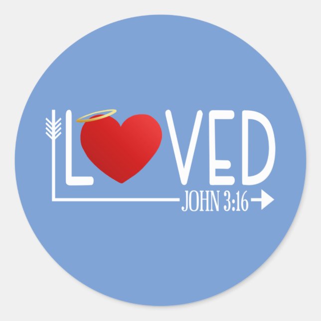 Simple Loved Bible Verse Valentine | Sticker (Front)