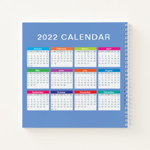 Simple Lovely Colourful 2022 Calendar Notebook