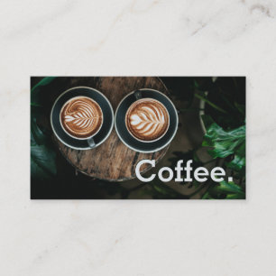Simple Loyalty Two Cups Coffee Art Punch-Card Card