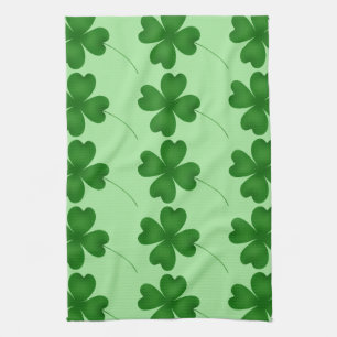 Simple lucky shamrocks kitchen towel