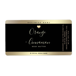 Simple lux typography black gold heart square stic