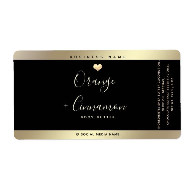 Simple lux typography black gold heart square stic (Front)