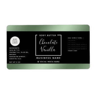 Simple lux typography black green cosmetics logo l