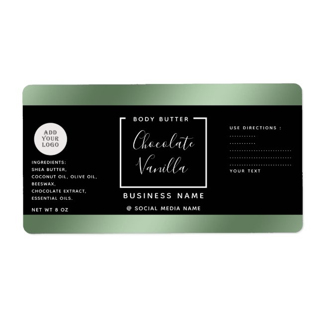 Simple lux typography black green cosmetics logo l (Front)