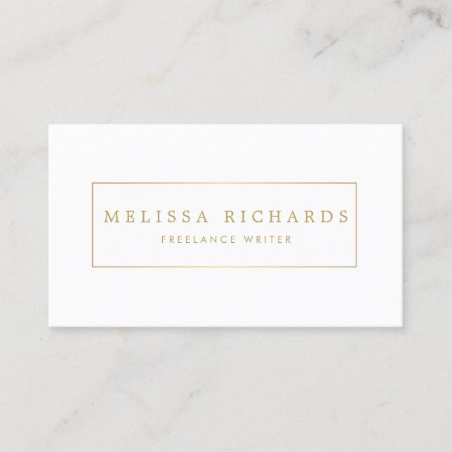 Simple Luxe White Writer, auteur Carte de visite (Devant)