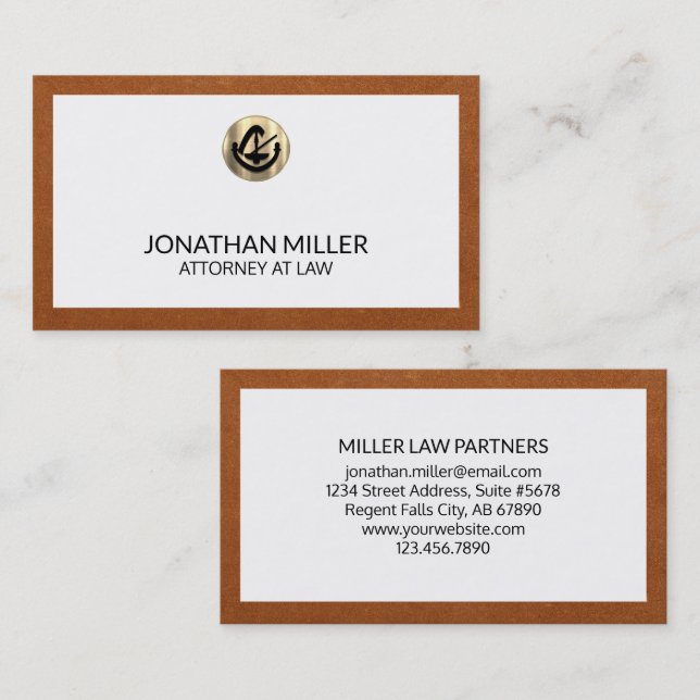 Simple Luxury Attorney at Law Business Card (Front/Back)