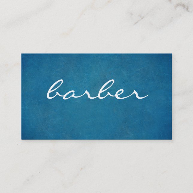 Simple luxury black & white barber typography business card (Front)