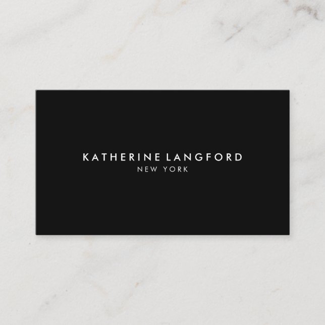 Simple Luxury Black & White Minimal Boutique Business Card (Front)