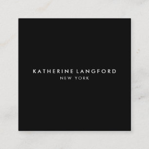 Simple Luxury Black & White Minimal Boutique Square Business Card