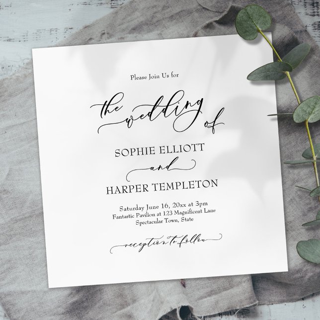 Simple Luxury Calligraphy The Wedding Of Invitation (Creator Uploaded)