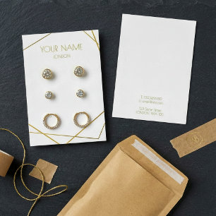 Simple luxury gold geometric earring display card