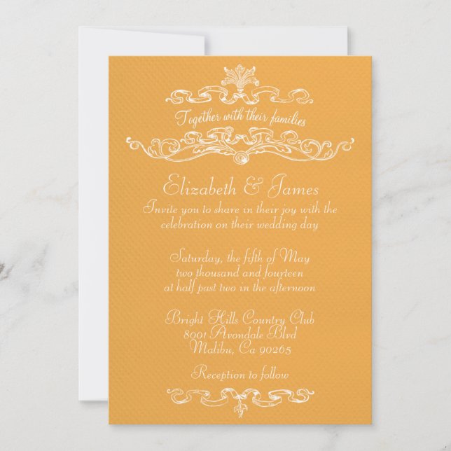Simple Luxury Gold Wedding Invitations (Front)