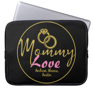 Simple luxury Mommy Mom Names Personalized Custom Laptop Sleeve