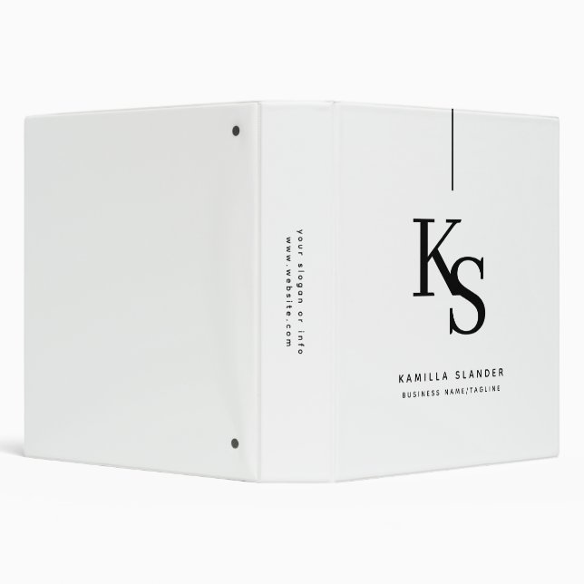 Simple Luxury White Monogrammed Wedding Binder (Background)