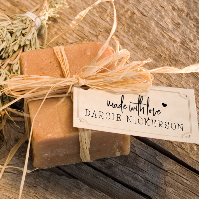 Simple Made With Love Heart Rubber Stamp (Creator Uploaded)