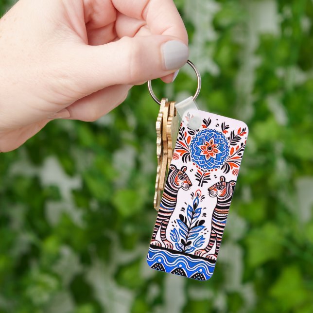 simple madhubani painting keychain (Hand)