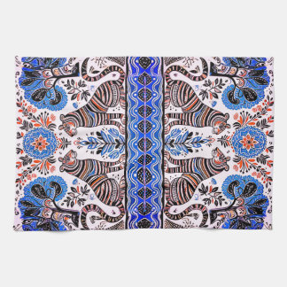 simple madhubani painting kitchen towel