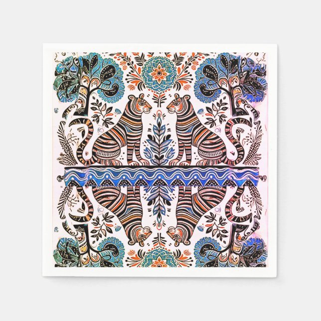 simple madhubani painting napkin (Front)