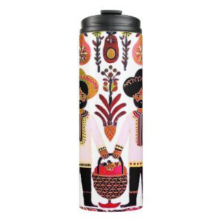 simple madhubani painting thermal tumbler