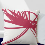 Simple Magenta White Minimalist Abstract Throw Pillow<br><div class="desc">Stylish pillow features a simple artistic abstract ribbon composition in magenta on a simple white background. This abstract composition is built on combinations of repeated ribbons, which are overlapped and interlaced to form a stylish abstract design. An elegant artistic decorative pillow for your bedroom or favourite chair, a modern accent...</div>