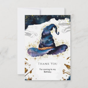 Simple Magic Wand Wizard Birthday Thank You Card