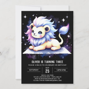 Simple Magical Lion Birthday Invitation