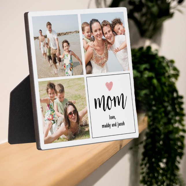 Simple Maman Photo Collage Plaque de coeur (Créateur téléchargé)