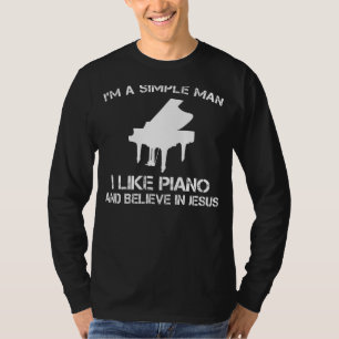 Simple Man: Piano & Jesus Tee (32 characters)