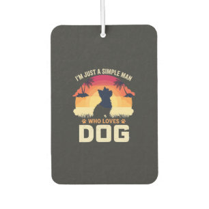 Simple Man Who Loves Dog Silhouette Sunset Palm Tr Air Freshener