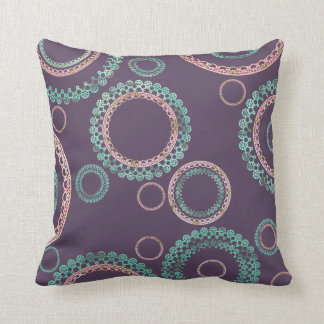 Simple Mandala Pattern (Purple) Throw Pillow