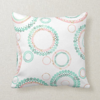 Simple Mandala Pattern (White) Throw Pillow