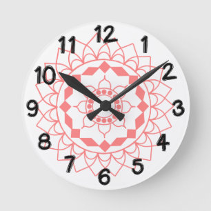 Simple Mandala Round Clock