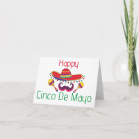 Simple maracas and hat cinco de mayo greeting