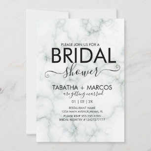 Simple Marble Script Elegant BRIDAL Shower Invitation