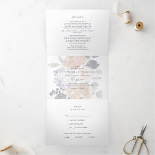 Simple Mariage Floral Rustique Tout en un triple