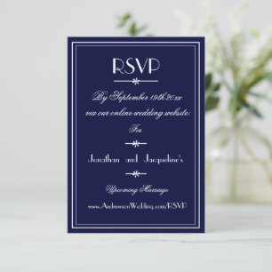 Simple Mariage Marine Blue Website Carte RSVP