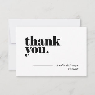 Simple Mariage Merci Cartes Plat Minimaliste
