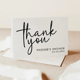 Simple Mariage Noir et Blanc Script Invitation Pli