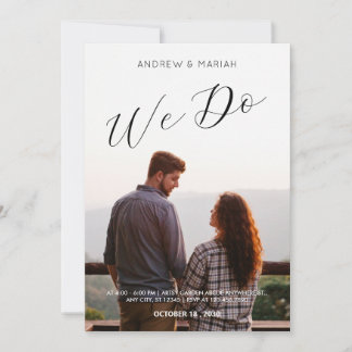 Simple mariage photo minimaliste Invitation
