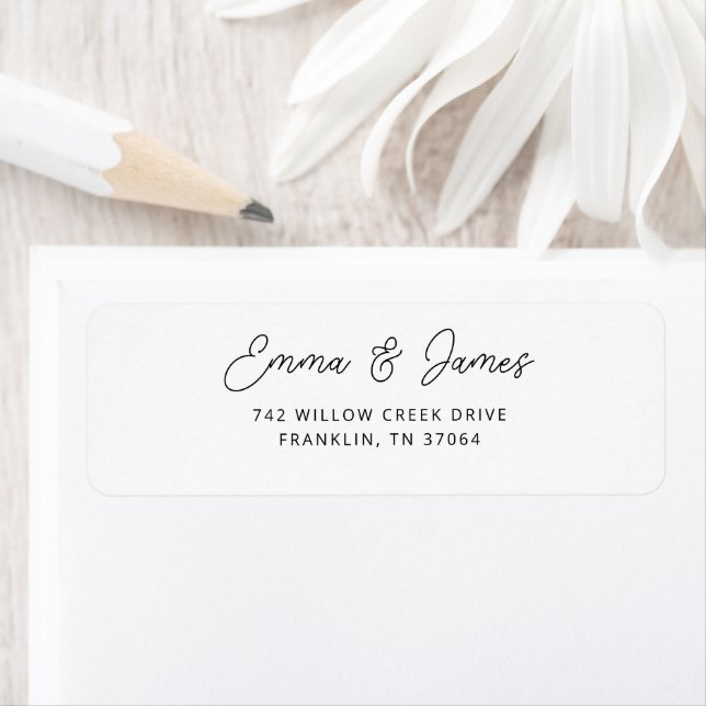 Simple Mariage Script Blanc & Noir (En situation)
