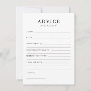 Simple Mariée Minimaliste Pour Être Carte Conseil